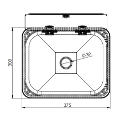 Evier avec couvercle 375mm x 300mm