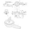 Bonde pour trou évacuation D.54mm