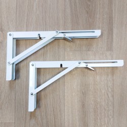 Equerres pliantes blanche rabattables acier (par 2)