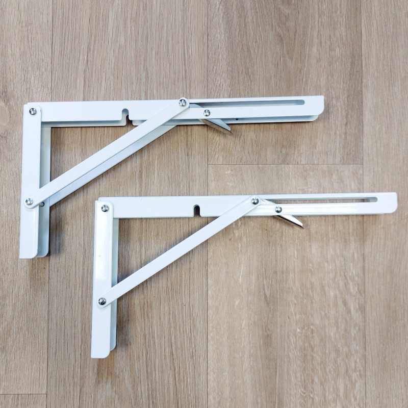 Equerres pliantes blanche rabattables acier (par 2)