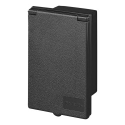 Prise extérieur P17 rectangle / noir