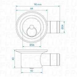 Bonde pour trou évacuation D.39mm