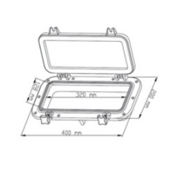 Trappe hublot cloison de séparation 400 x 200 mm - NOIR