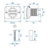 Prise-USB double à encastrer type A 3100mA 12V/24V