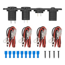 Kit d'installation : prise DIN + voltmètre + port USB 2x type A 4200mA