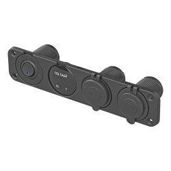 Kit d'installation : prise DIN + voltmètre + port USB 2x type A 4200mA