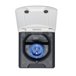 Prise extérieur P17 avec fermeture aimant anthracite