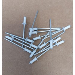 16 Rivets diamètre 3,2 mm Longueur 8 mm - Couleur blanc