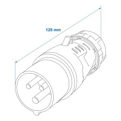 Fiche mâle P17 - 2 pôles + Terre
