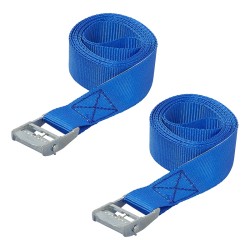 Sangles d'arrimage bleu avec boucle de serrage L. 2,50 mètres (x2)