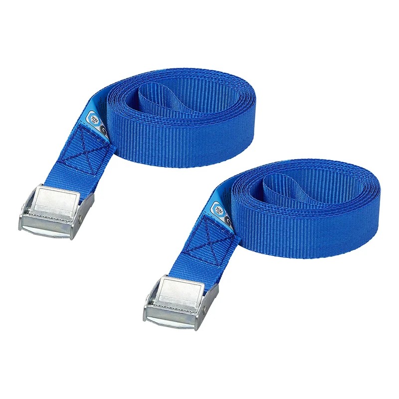 Sangles d'arrimage bleu avec boucle de serrage L. 2,50 mètres (x2)