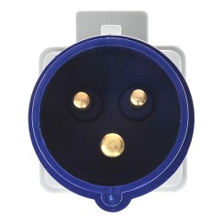 Adaptateur fiche P17 vers prise francaise monobloc