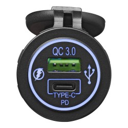 Prise USB double à encastrer Type A + Type C