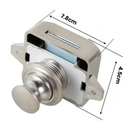 Serrure Push Lock Maxi Gris clair avec butée de fermeture