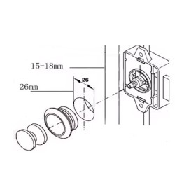 Serrure Push Lock Maxi Gris clair avec butée de fermeture