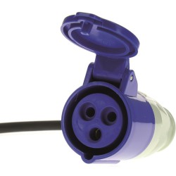 Câble Adaptateur 35 cm - mâle 230 Volts / Femelle CEE P17
