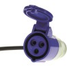 Câble Adaptateur 35 cm - mâle 230 Volts / Femelle CEE P17