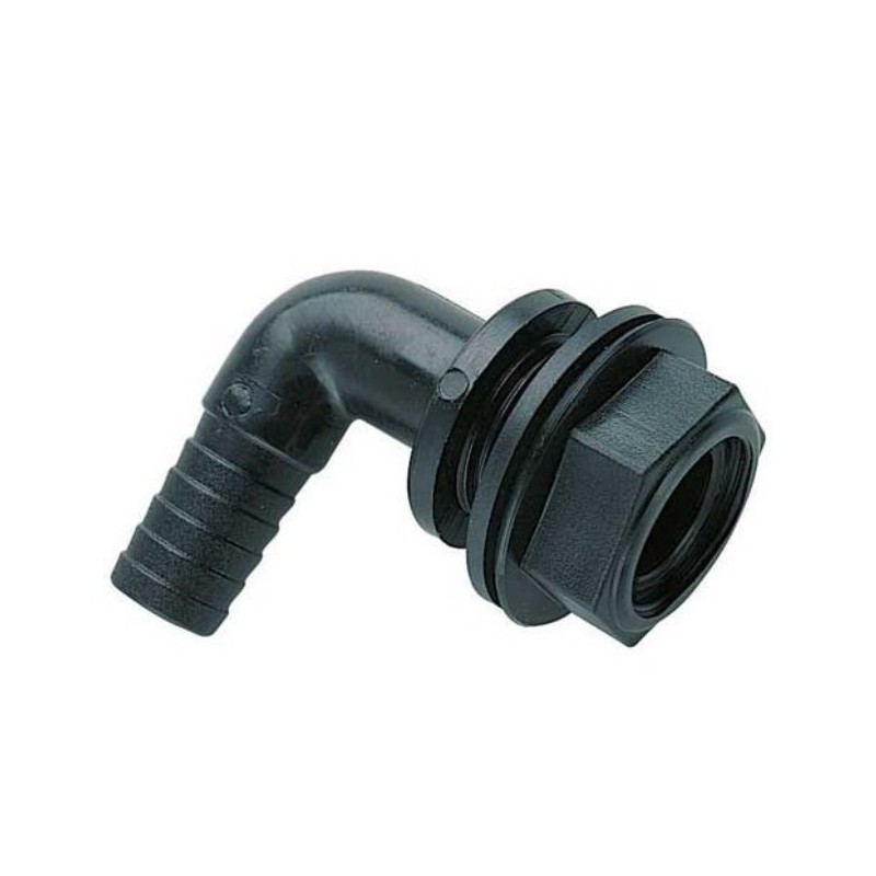 Raccord coudé sortie 20 mm - noir à visser 3/4'