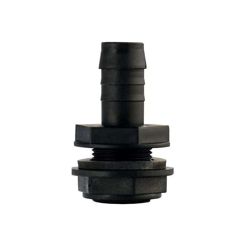 Raccord droit sortie 25 mm - noir à visser 3/4'