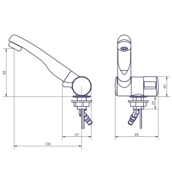 Robinet eau Froide London AT noir / nickel satiné - COMET
