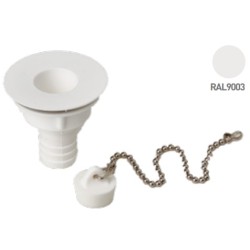 Bonde droite D.25 mm - Filetage 31mm avec bouchon - ZADI