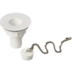 Bonde droite D.25 mm - Filetage 31mm avec bouchon - ZADI