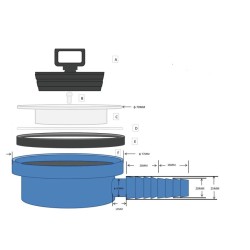 Bonde sortie D.20 ou D.25 mm pour trou évacuation D.54mm