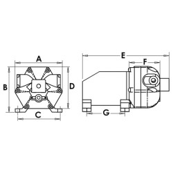 Pompe à eau 8 L/mn - 12 Volts automatique avec pressostat - OSCULATI