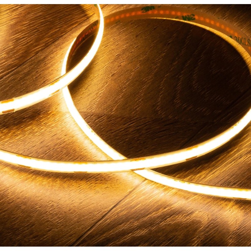 Ruban LED 12V COB 320 LED/m 5m 10W/m 1000lm/m Largeur 8mm Coupe 2.5cm IP20 CRI90