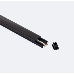 Profilé Aluminium En Saillie 12x8 pour Rubans LED jusqu'à 8 mm - Capot Noir
