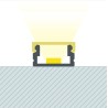 Profilé Aluminium Noir En Saillie 12x8 pour Rubans LED jusqu'à 8 mm - Capot Semi Transparent