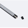 Profilé Aluminium Noir En Saillie 12x8 pour Rubans LED jusqu'à 8 mm - Capot Semi Transparent