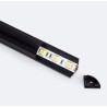 Profilé Aluminium Angle Rond avec Capot Continu pour Ruban LED jusqu'à 10 mm - Capot Noir