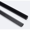 Profilé Aluminium Angle Rond avec Capot Continu pour Ruban LED jusqu'à 10 mm - Capot Noir