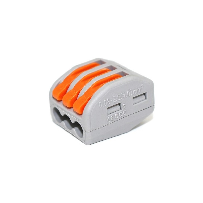 Connecteur Rapide - 3 entrées - PCT-213 pour câble électrique - 0.08-4mm²