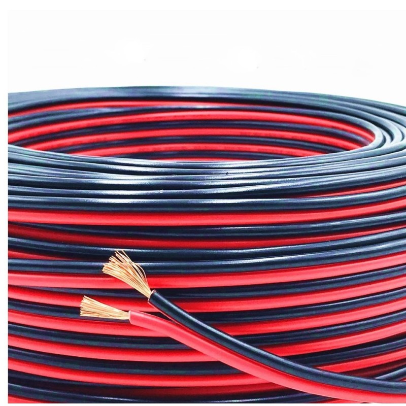 Câble Électrique Plat 2x0.5mm² pour Ruban LED Monochrome - Vendu au mètre linéaire