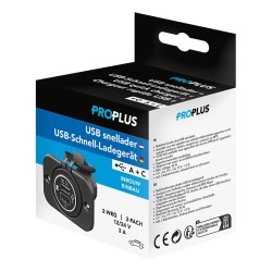 Prise chargeur USB double à encastrer Type A + Type C avec plaque de fixation