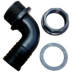 Raccord coudé sortie 40 mm - noir à visser 1 1/4'