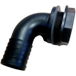 Raccord coudé sortie 40 mm - noir à visser 1 1/4'