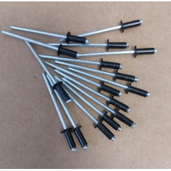 16 Rivets diamètre 3,2 mm Longueur 8 mm - Couleur Noir
