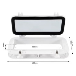 Trappe hublot cloison de séparation 400 x 200 mm - BLANC