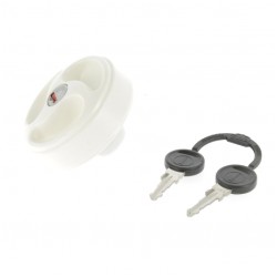 Bouchon blanc avec 2 clés pour coupelle de remplissage