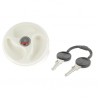 Bouchon blanc avec 2 clés pour coupelle de remplissage