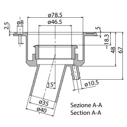 Goulotte de remplissage de couleur blanche - Sortie D. 40mm