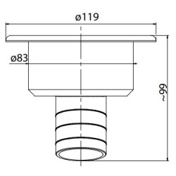 Goulotte de remplissage avec bouchon à clés de couleur blanc - Sortie D. 40mm