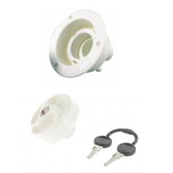 Goulotte de remplissage avec bouchon à clés de couleur blanc - Sortie D. 40mm