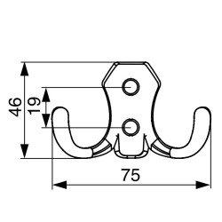 Patère - Porte Manteau serviette torchon- En zamac noir mat