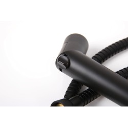 Ensemble douchette NOIR MAT avec flexible de 1,5 m et support, coulissant - CAMP 4