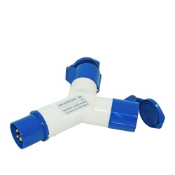 Prise double P17 - 1 entrée mâle 2 sorties femelle - HABA