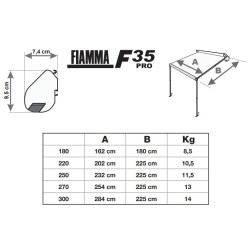 Store F35pro - 270 - Boîtier Deep Black - Toile Royal Grey - FIAMMA